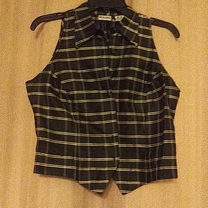 Black 100% silk Vest